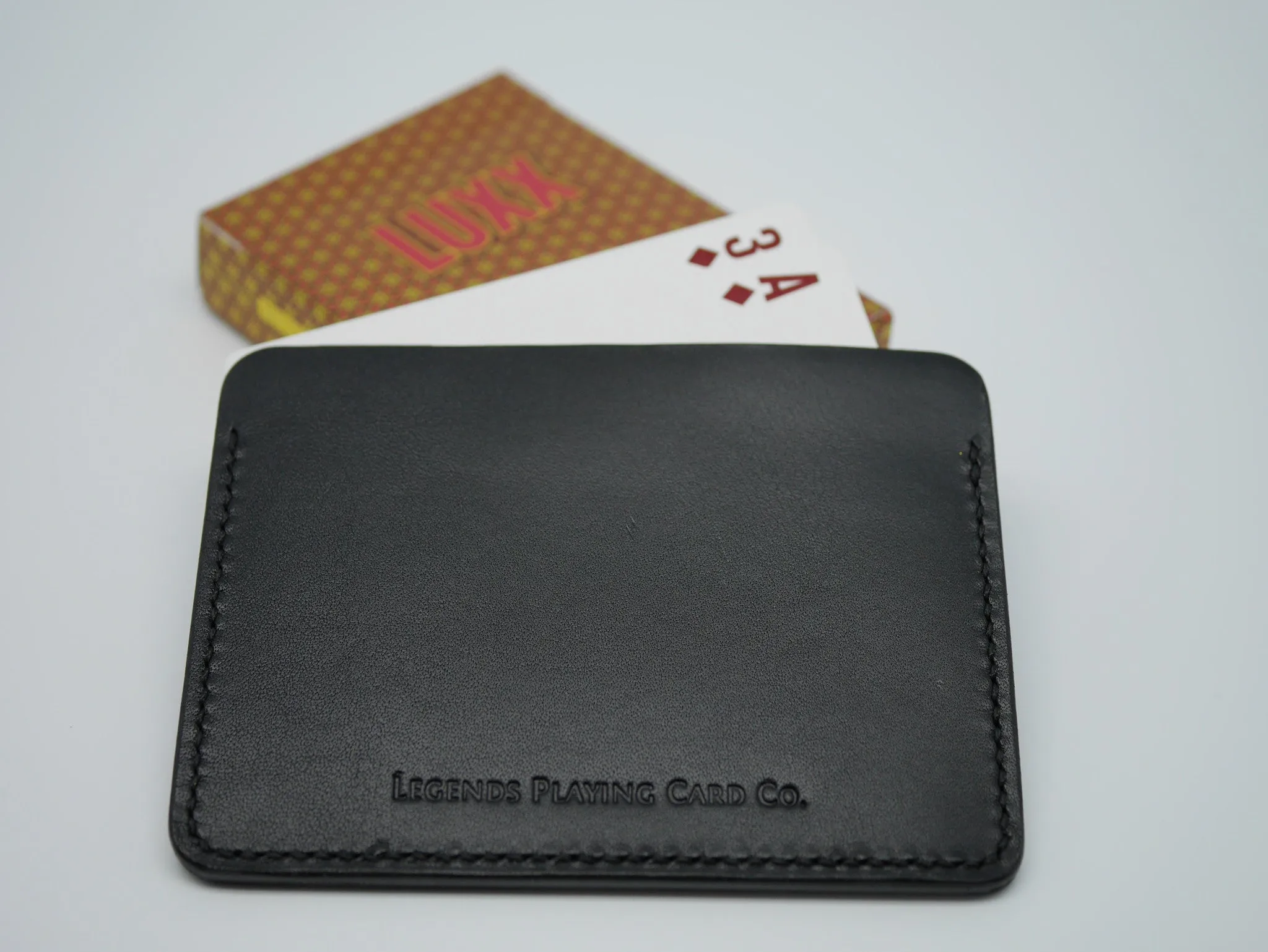 Leather tab card wallet