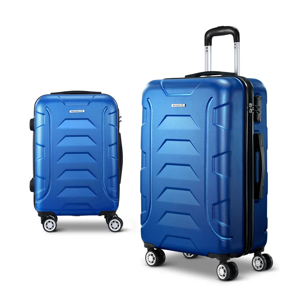 Lightweight 2pc TSA Lock Luggage Set, Dual Wheels - Wanderlite