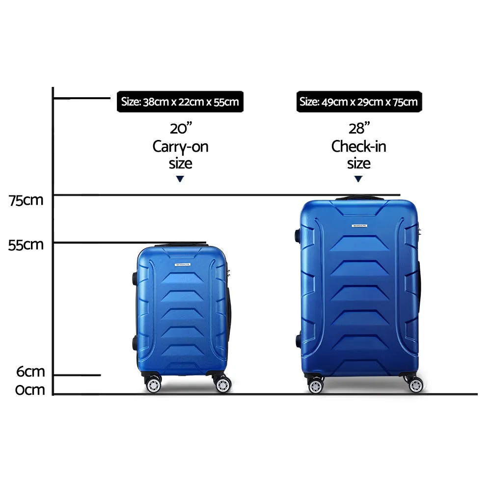 Lightweight 2pc TSA Lock Luggage Set, Dual Wheels - Wanderlite