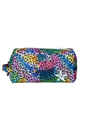 Limited Edition Rainbow Jungle Rebel Makeup Bag with White Zipper