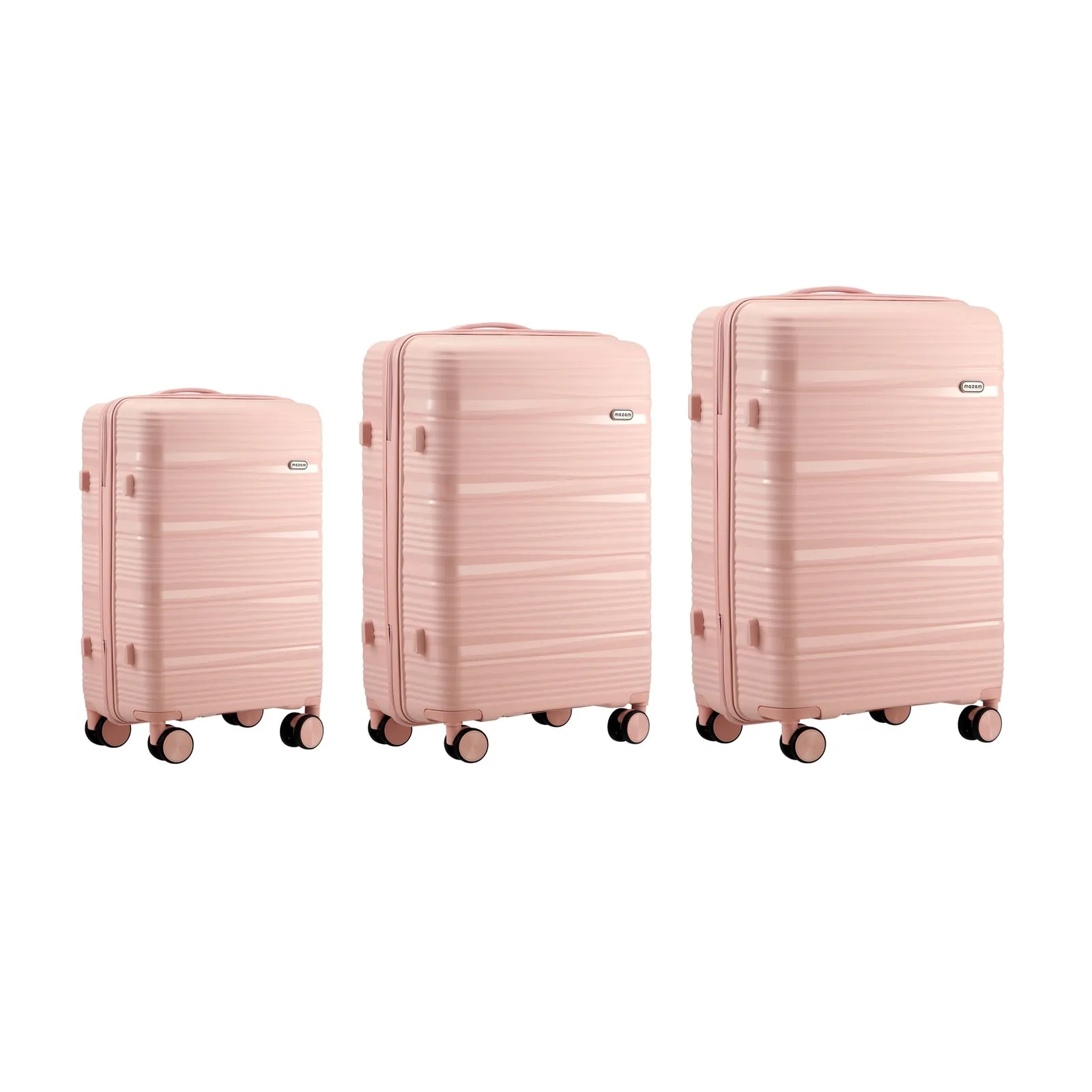 Mazam 3PCS Luggage Suitcase Trolley Set Travel PP Case TSA Lock Storage Pink