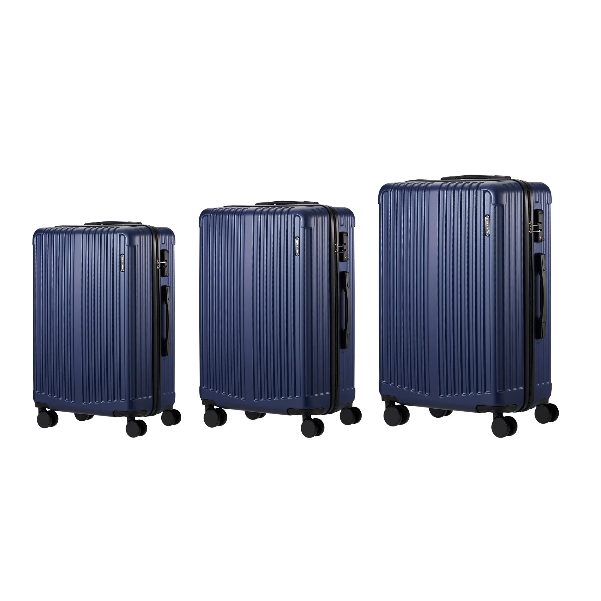 Mazam 3PCS Luggage Suitcase Trolley Set Travel TSA Lock Storage ABS Case Navy