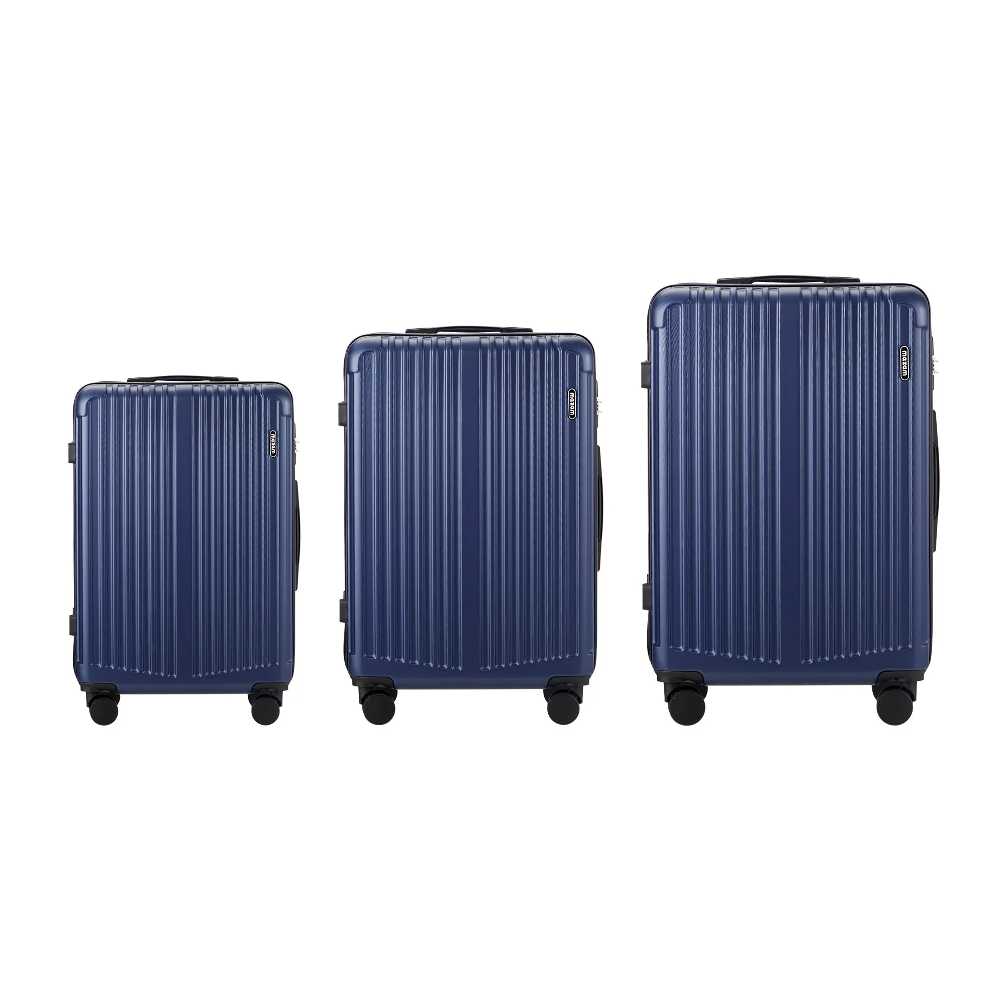 Mazam 3PCS Luggage Suitcase Trolley Set Travel TSA Lock Storage ABS Case Navy