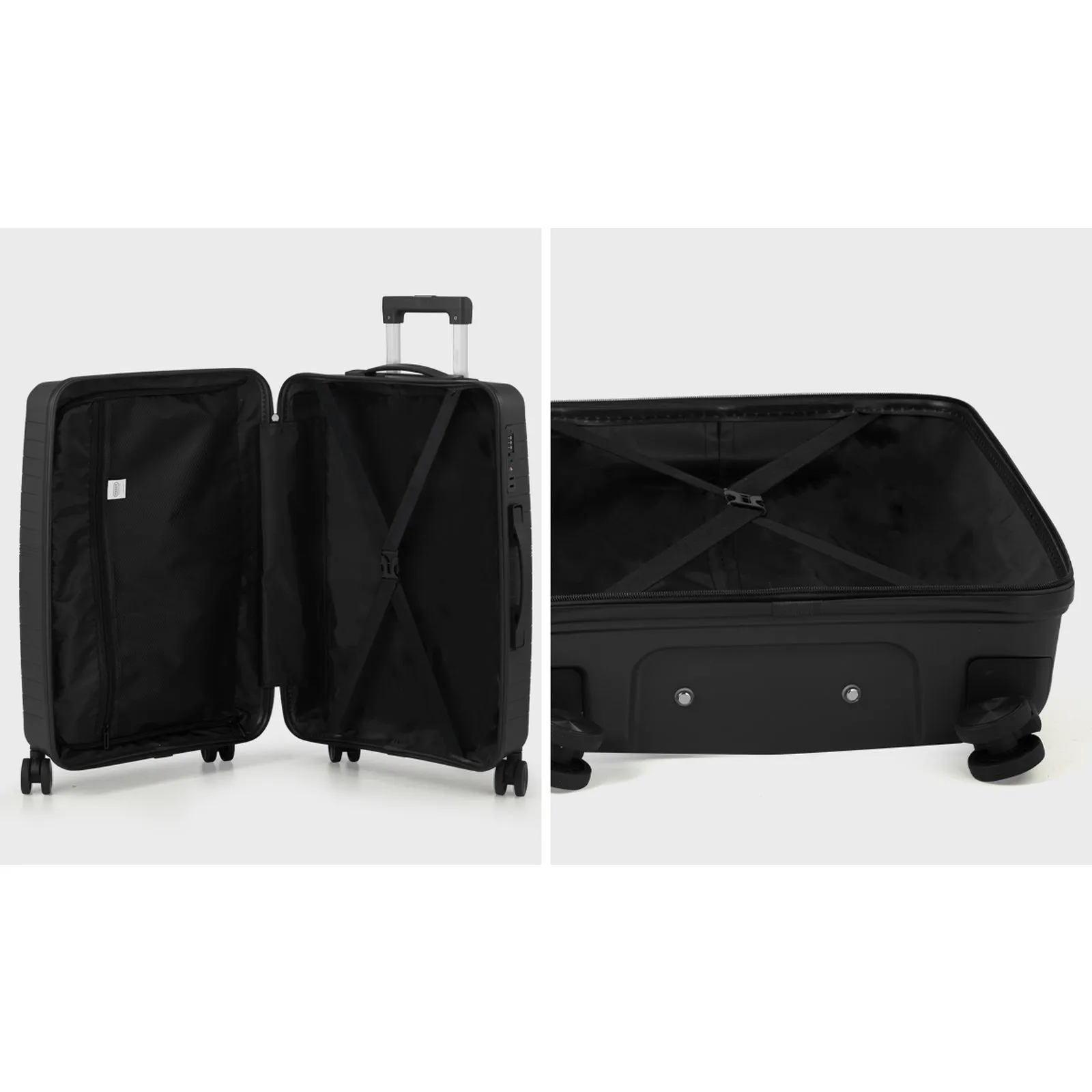 Mazam 3PCS Luggage Suitcase Trolley Set Travel TSA Lock Storage Black PP Case