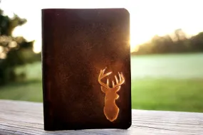 Men's Leather Passport Cover - Deer Antlers