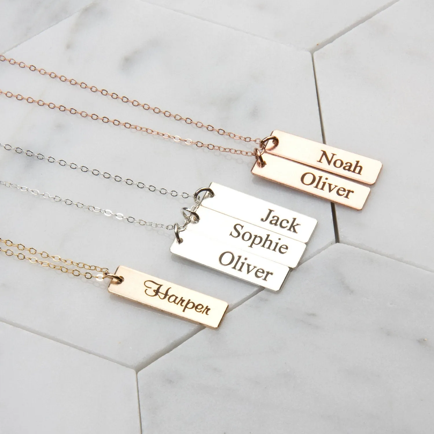 Mommy Necklace - Personalized Custom Engraved Bar Jewelry - CG340N. Starts at