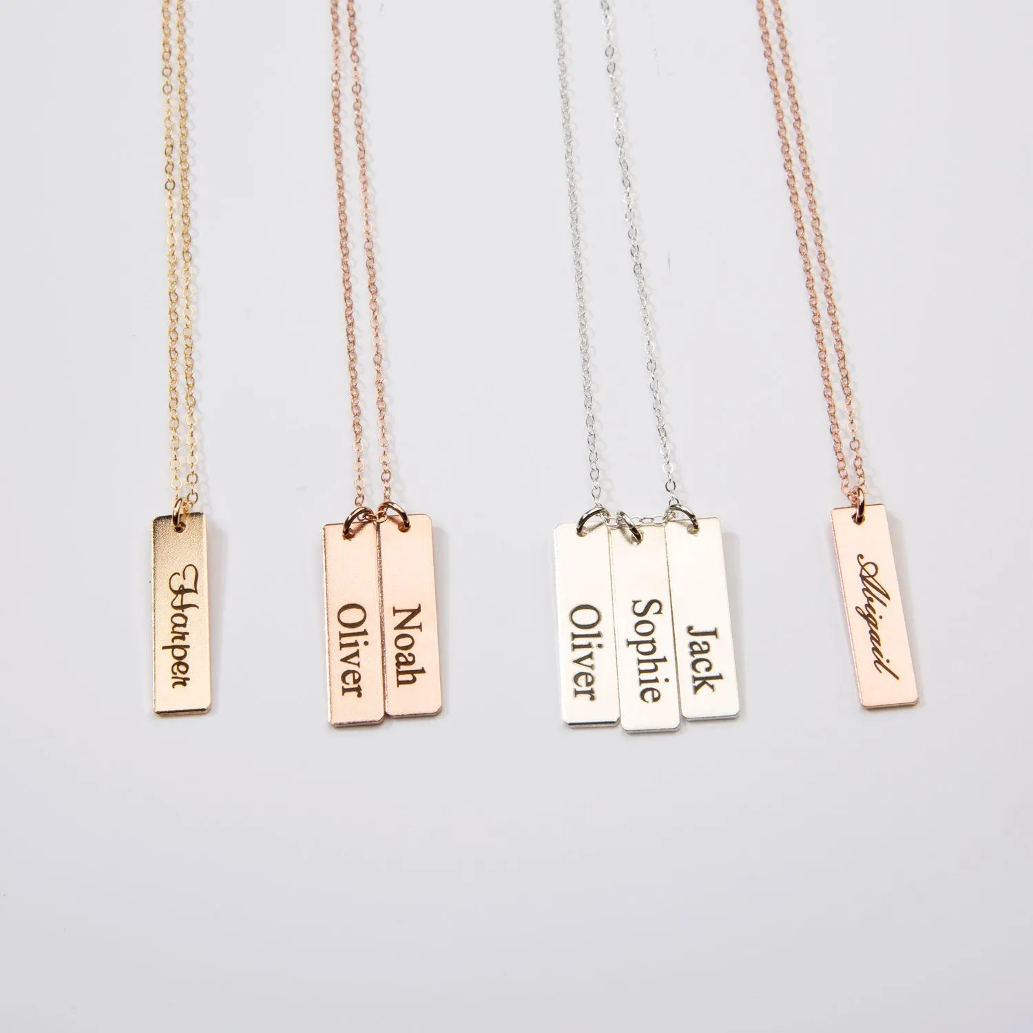 Mommy Necklace - Personalized Custom Engraved Bar Jewelry - CG340N. Starts at