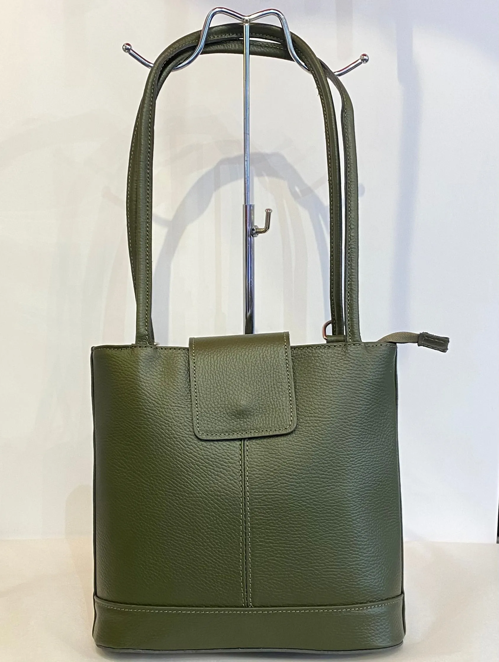 Multiway Leather Bag - Khaki