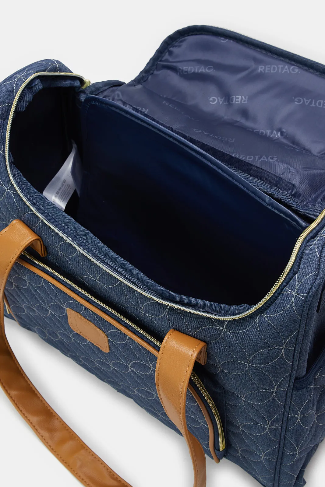 Navy Embellished Diaper Bag