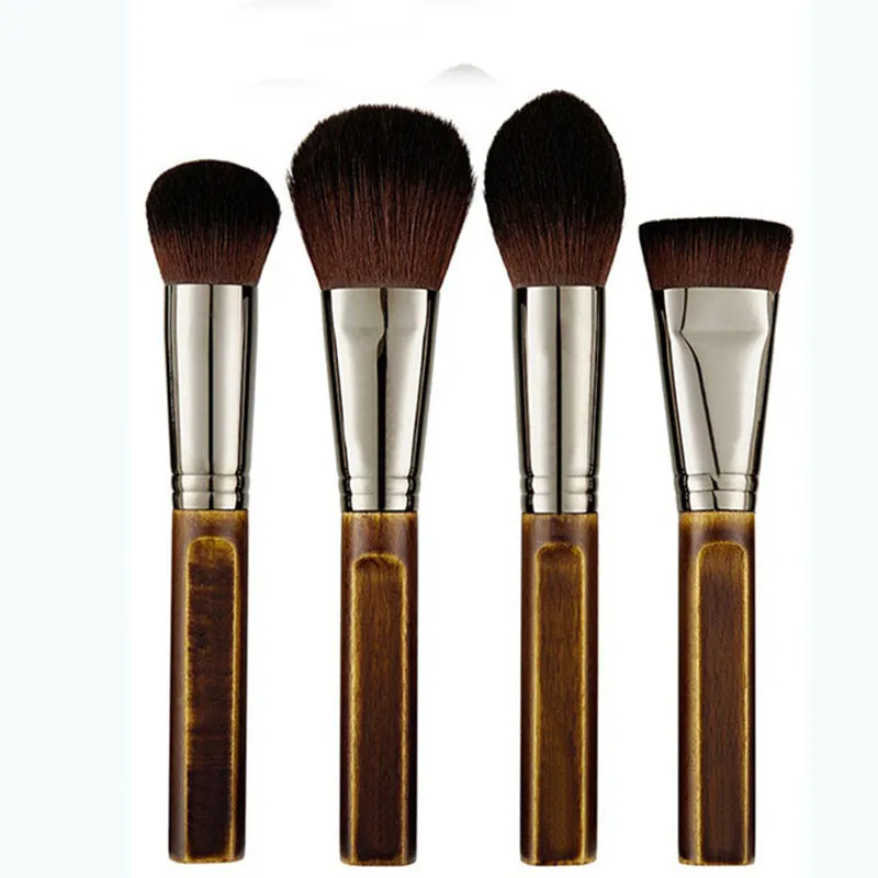 New 9-Piece Makeup Set Brush Complete Set Of Retro Wooden Handle Makeup Utensils