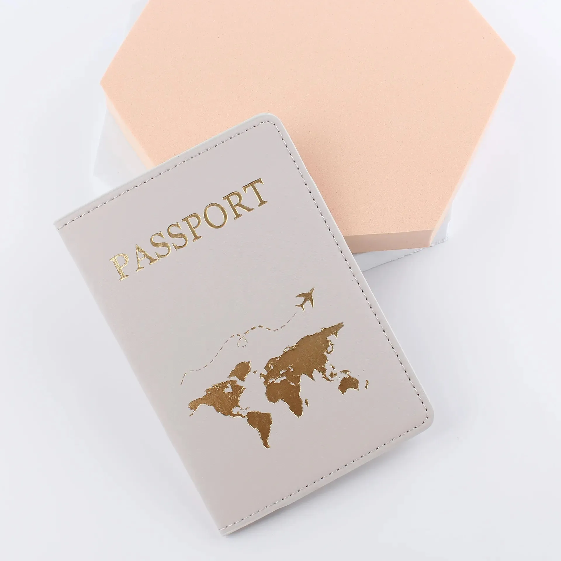 New Simple Fashion Passport Cover World Map Thin Slim Travel Passport Holder Wallet Gift PU Leather Card Case Cover Unisex