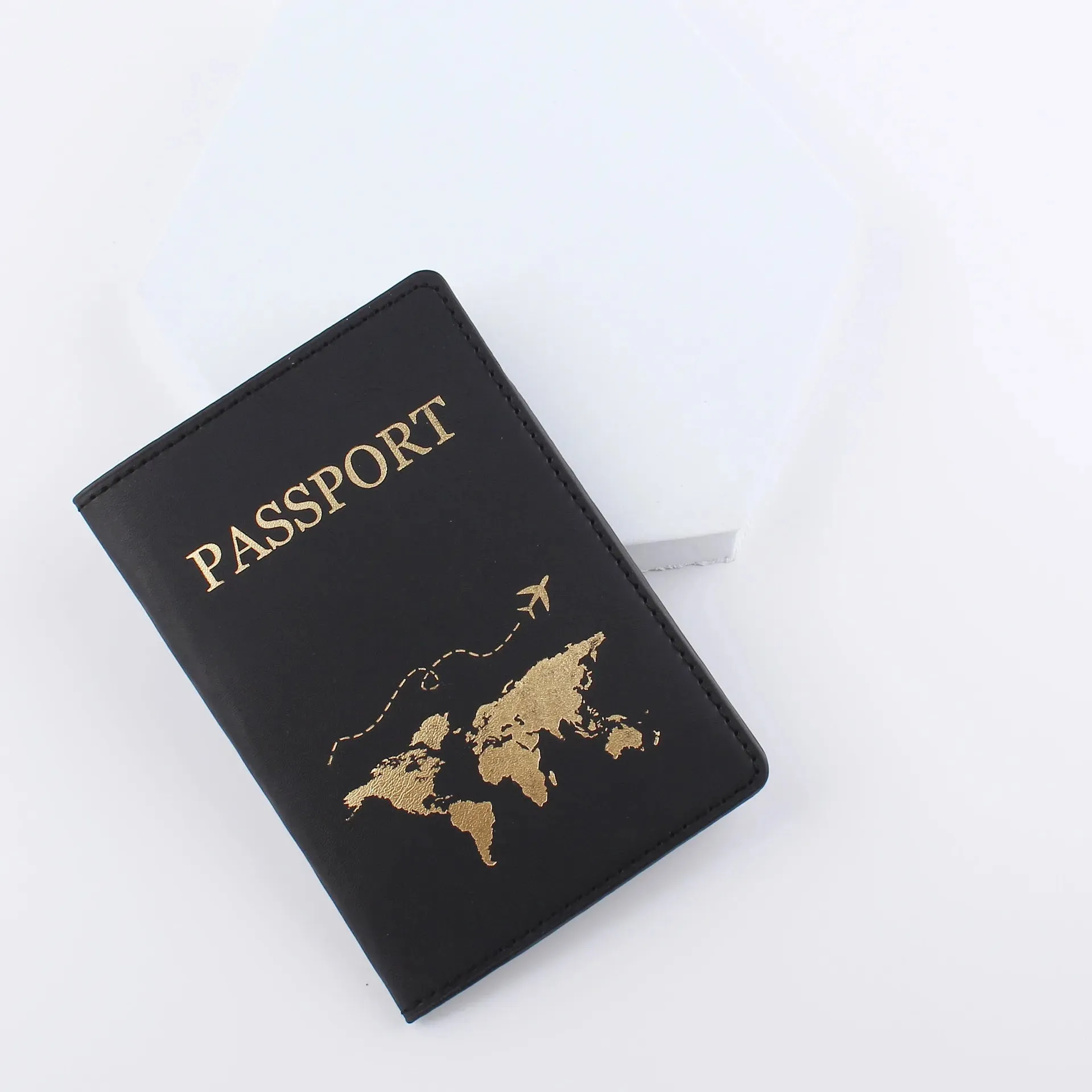 New Simple Fashion Passport Cover World Map Thin Slim Travel Passport Holder Wallet Gift PU Leather Card Case Cover Unisex