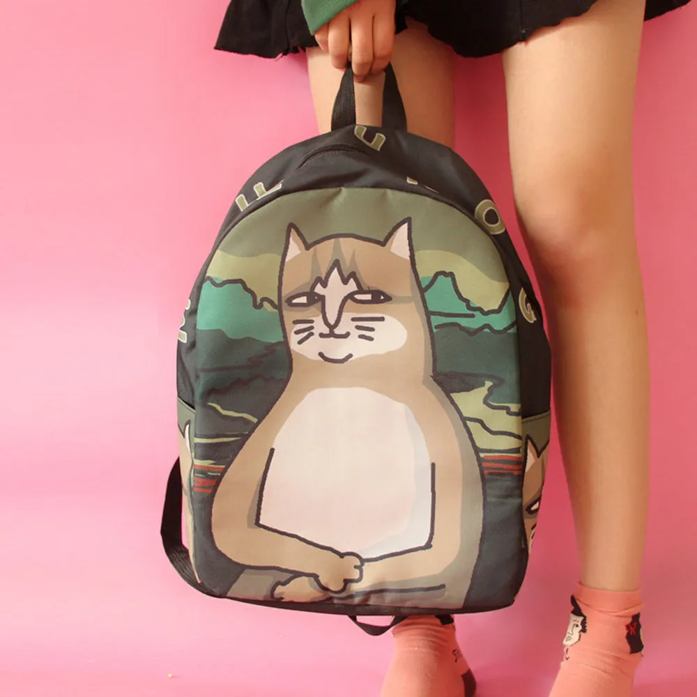 Novelty Creative Canvas Cat Backpack