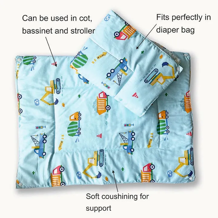 Oranges & Lemons | Reusable Diaper Mat | Set of 3 | Blue