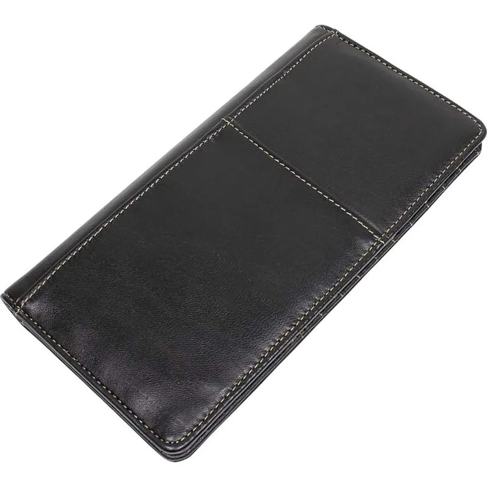 Passport Cover Black Leather Organizer Travel Wallet ID Holder Money Case