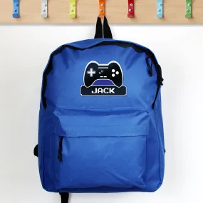 Personalised Gaming Blue Backpack