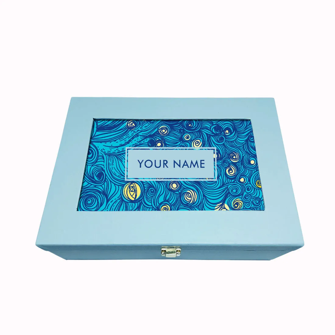 Personalized Birthday Gift Box for Women and Men Vegan Leather - Blue Wave