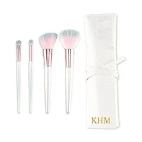 PERSONALIZED MAKEUP BRUSH SET & TRAVEL POUCH  - IRIDESCENT UNICORN