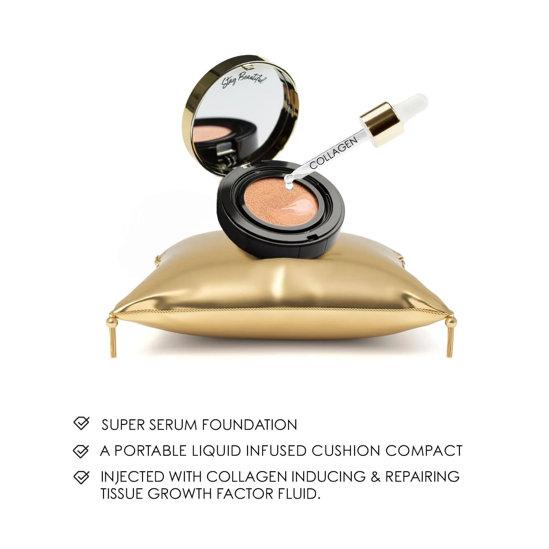 Pr Kit - 10 Collagen Cushion Foundation  Medium To Dark 5pce