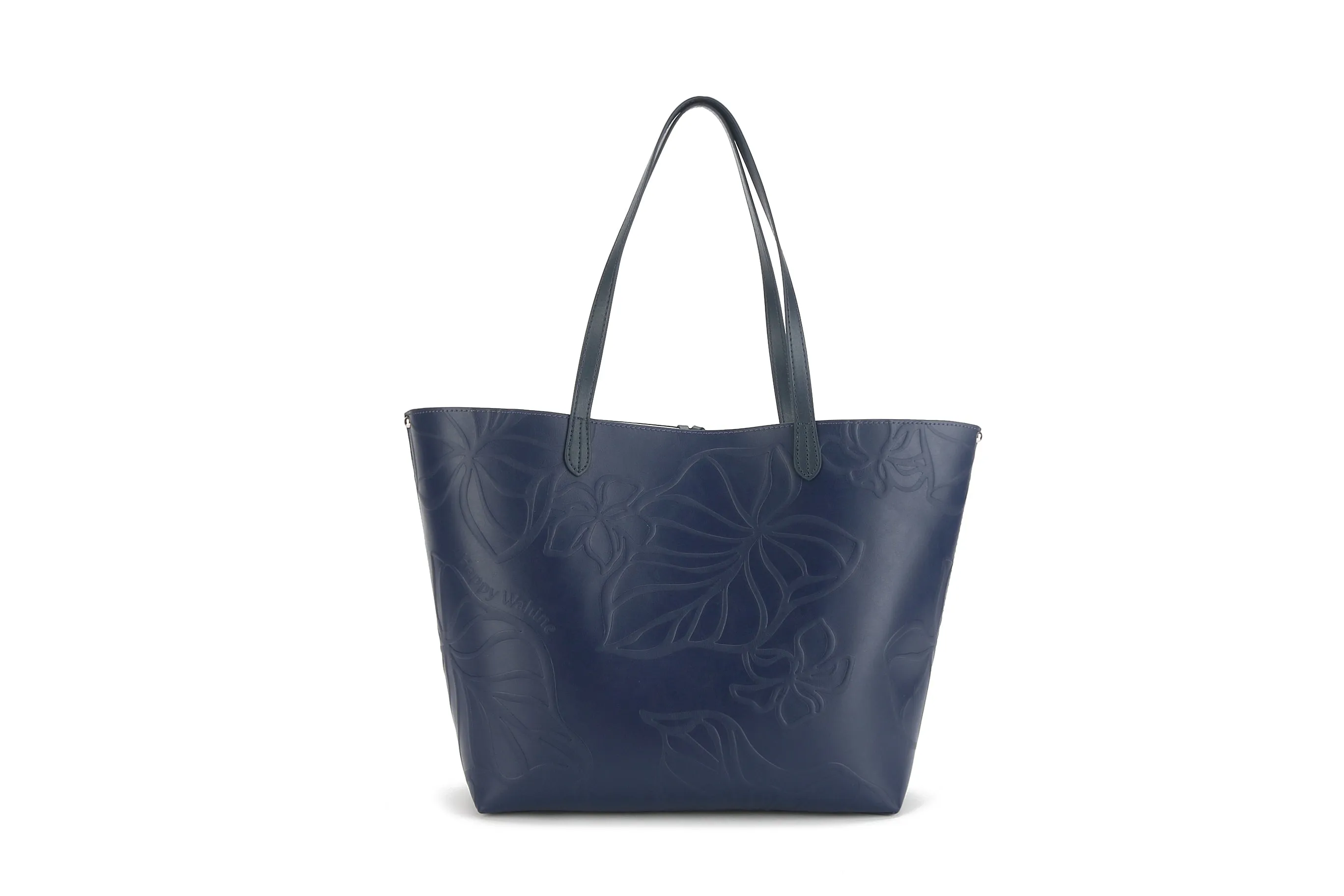 Reversible Tote Nancy Large Kalo Embossed Navy