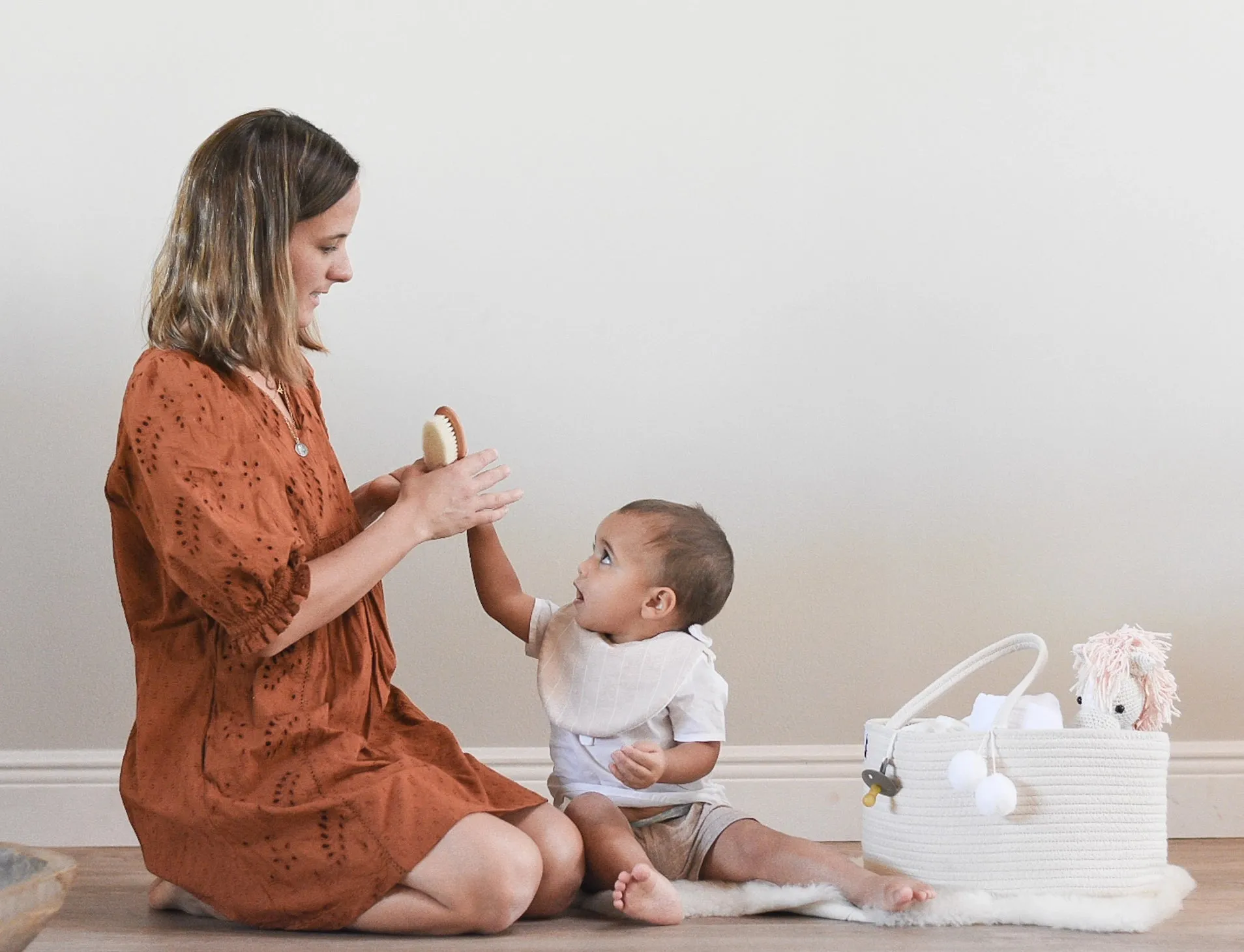 Rope Diaper Caddy/ Beige