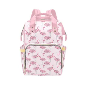 Rosy Flamingo Multifunctional Diaper Backpack Bag