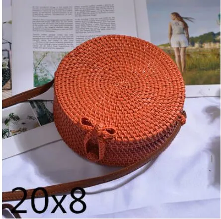 Round Rattan Straw Bag Crossbody Canteen Beach Purse Boho Bohemian Handbag Handmade Messenger Bag Natural Brown Beige Black White Colors Over 50 Different Styles!