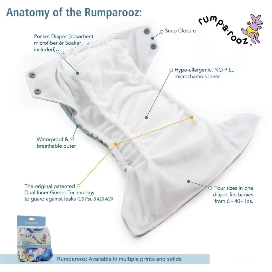 Rumparooz One Size & Lil Joey Newborn Starter Cloth Diaper Bundle with Bamboo