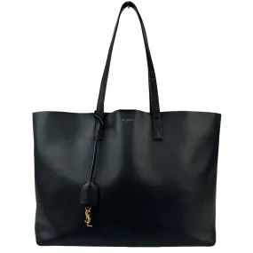 SAINT LAURENT Shopper Black Leather Tote Bag LHQ310