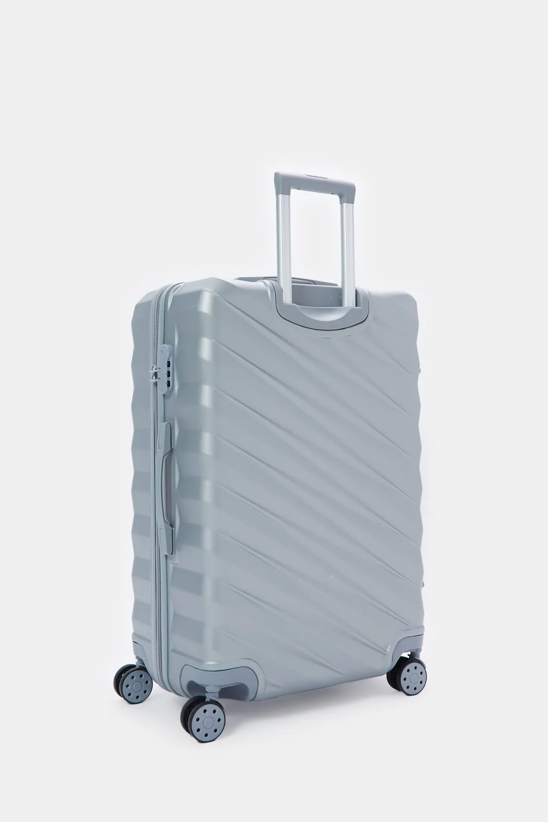 Silver Textured Trolley Luggage Trolley (24 Inch)