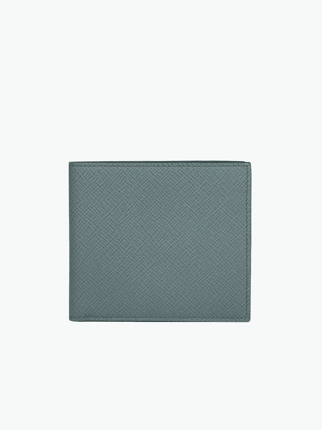 Smythson Leather Card Slot Wallet Dark Teal Green