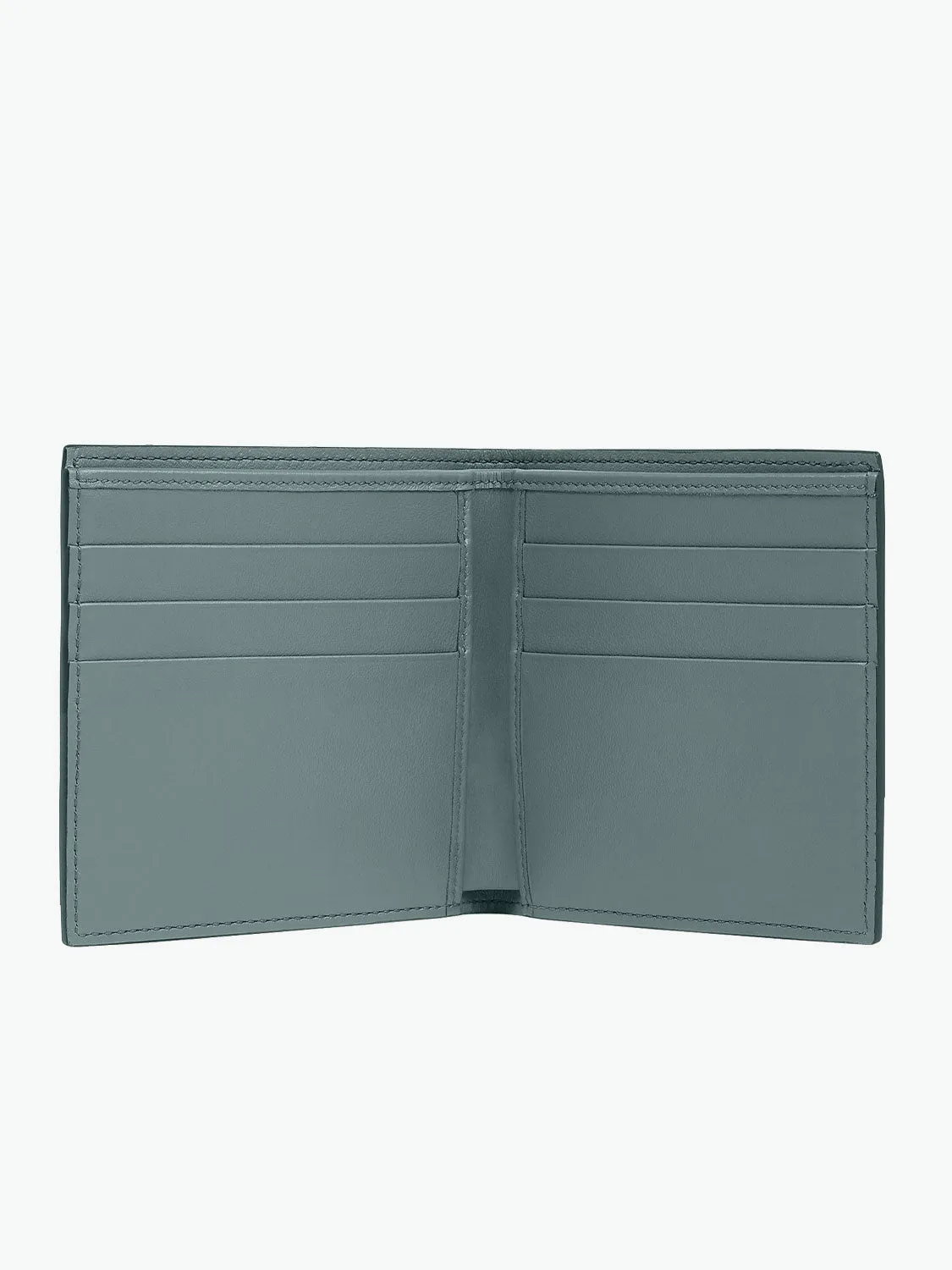 Smythson Leather Card Slot Wallet Dark Teal Green