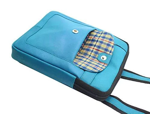 STARHIDE Mens Womens Distressed Hunter Genuine Leather Travel Messenger Bag For Ipad Tablet 505 (Turquoise)