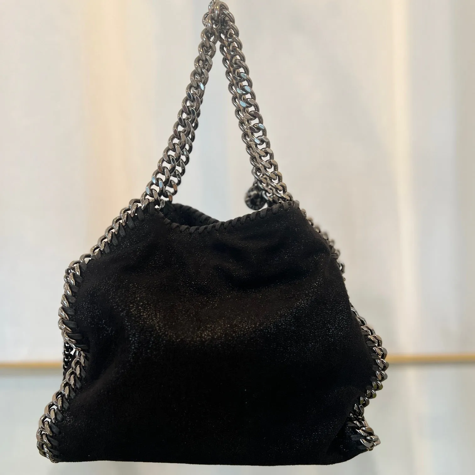 STELLA MCCARTNEY Black Vegan Leather Falabella Shoulder Bag