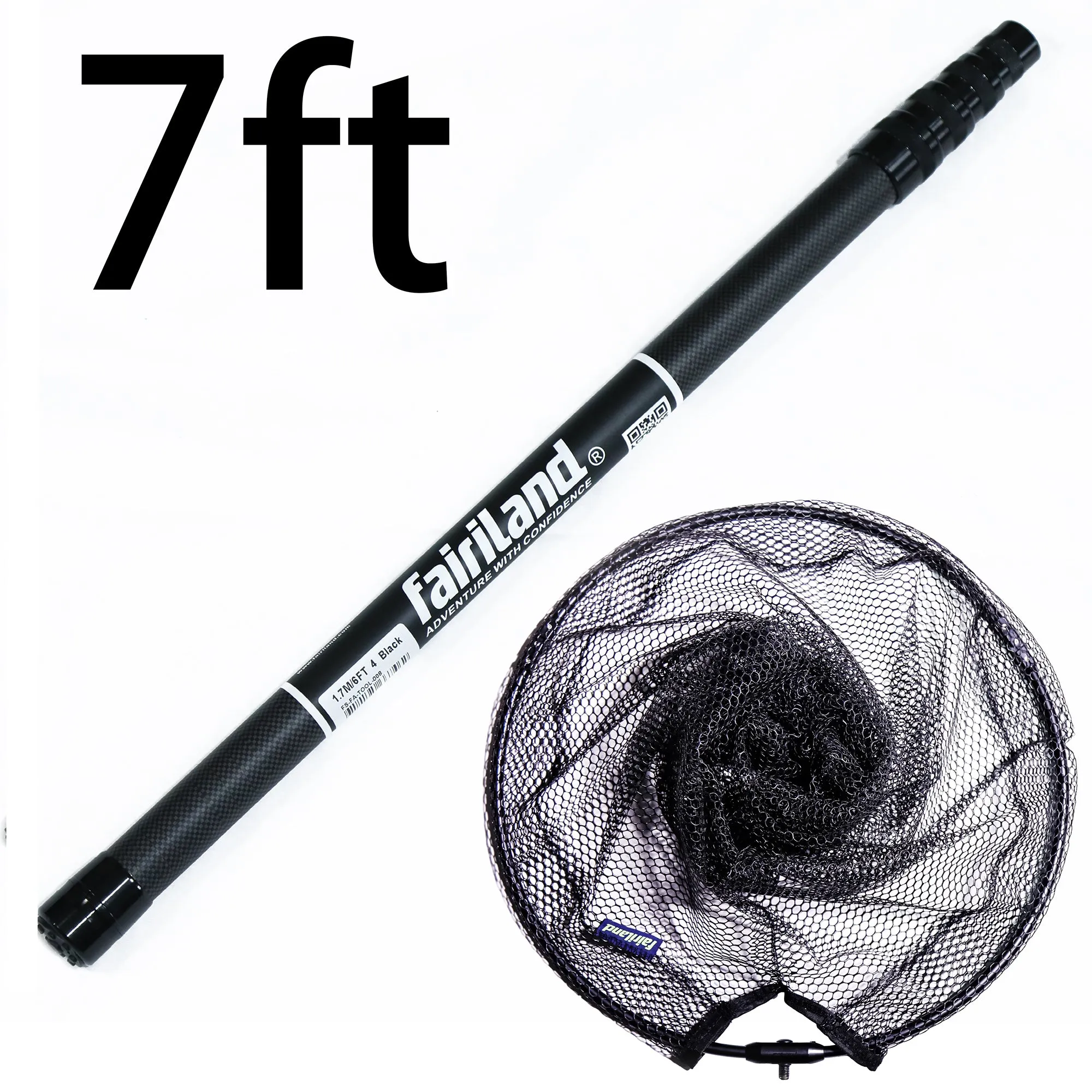 Telescopic Fishing Landing Net 6'/7'/8'/9'/10'/11' with High Carbon Pole