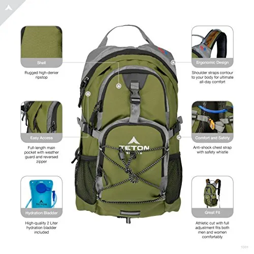 TETON Sports Oasis 18L Hydration Pack with Free 2-Liter water bladder