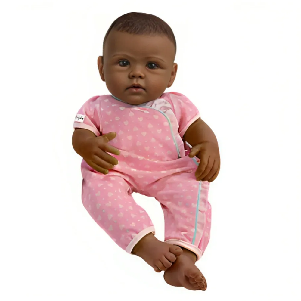 The Ashton - Drake Galleries So Truly Mine® Dolls For Girls Collection Issue #11: Black Hair Brown Eyes Dark Skin Baby Doll Handcrafted with RealTouch® Vinyl Skin and Hand-Painted Lifelike Features by Linda Murray 15-Inches