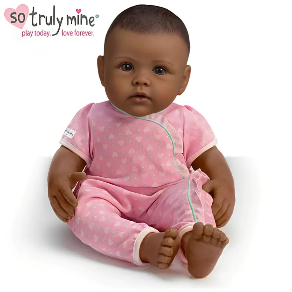 The Ashton - Drake Galleries So Truly Mine® Dolls For Girls Collection Issue #11: Black Hair Brown Eyes Dark Skin Baby Doll Handcrafted with RealTouch® Vinyl Skin and Hand-Painted Lifelike Features by Linda Murray 15-Inches