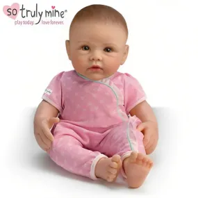 The Ashton - Drake Galleries So Truly Mine® Dolls For Girls Collection Issue #6: Dark Brown Hair Brown Eye Baby Doll Handcrafted with RealTouch® Vinyl Skin and Hand-Painted Lifelike Features by Linda Murray 15-Inches