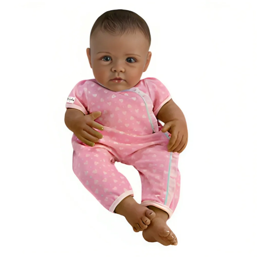 The Ashton - Drake Galleries So Truly Mine® Dolls For Girls Collection Issue #7: Black Hair Brown Eyes Dark Skin Baby Doll Handcrafted with RealTouch® Vinyl Skin and Hand-Painted Lifelike Features by Linda Murray 15-Inches