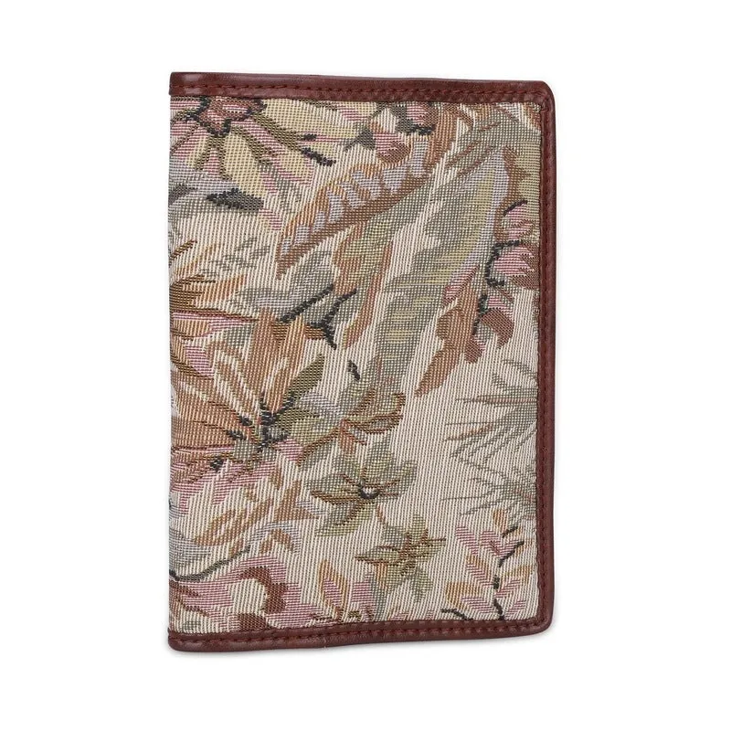 THE CLOWNFISH Glamour Fold Series Tapestry Fabric & Faux Leather Unisex Dual Passport Wallet Travel Document Organizer with Multiple Card Holder Slots (Beige)