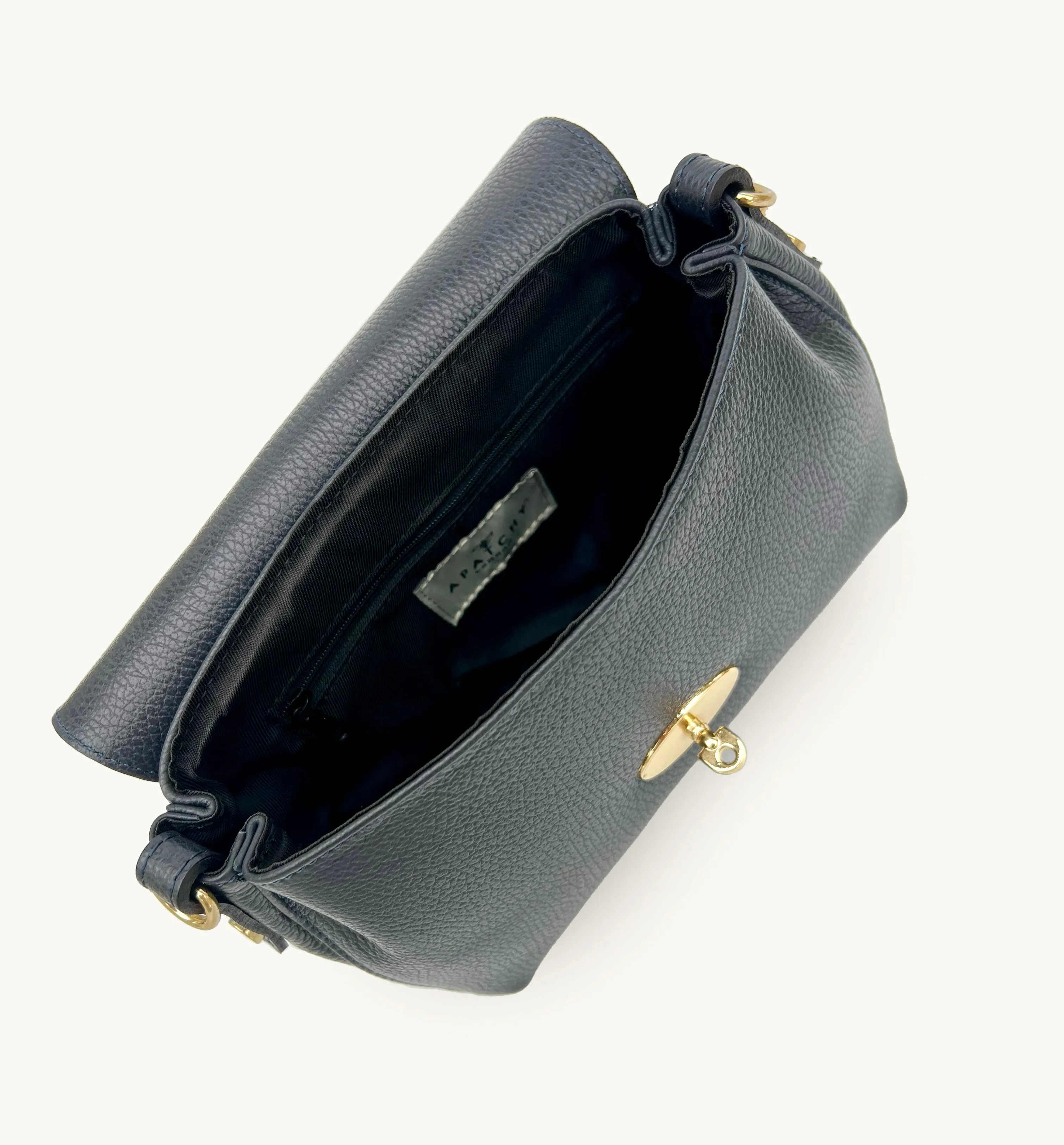 The Maddie Midi Navy Leather Bag