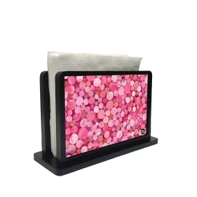 Tissue Holder Paper Napkin Stand - Pink Marble Dots