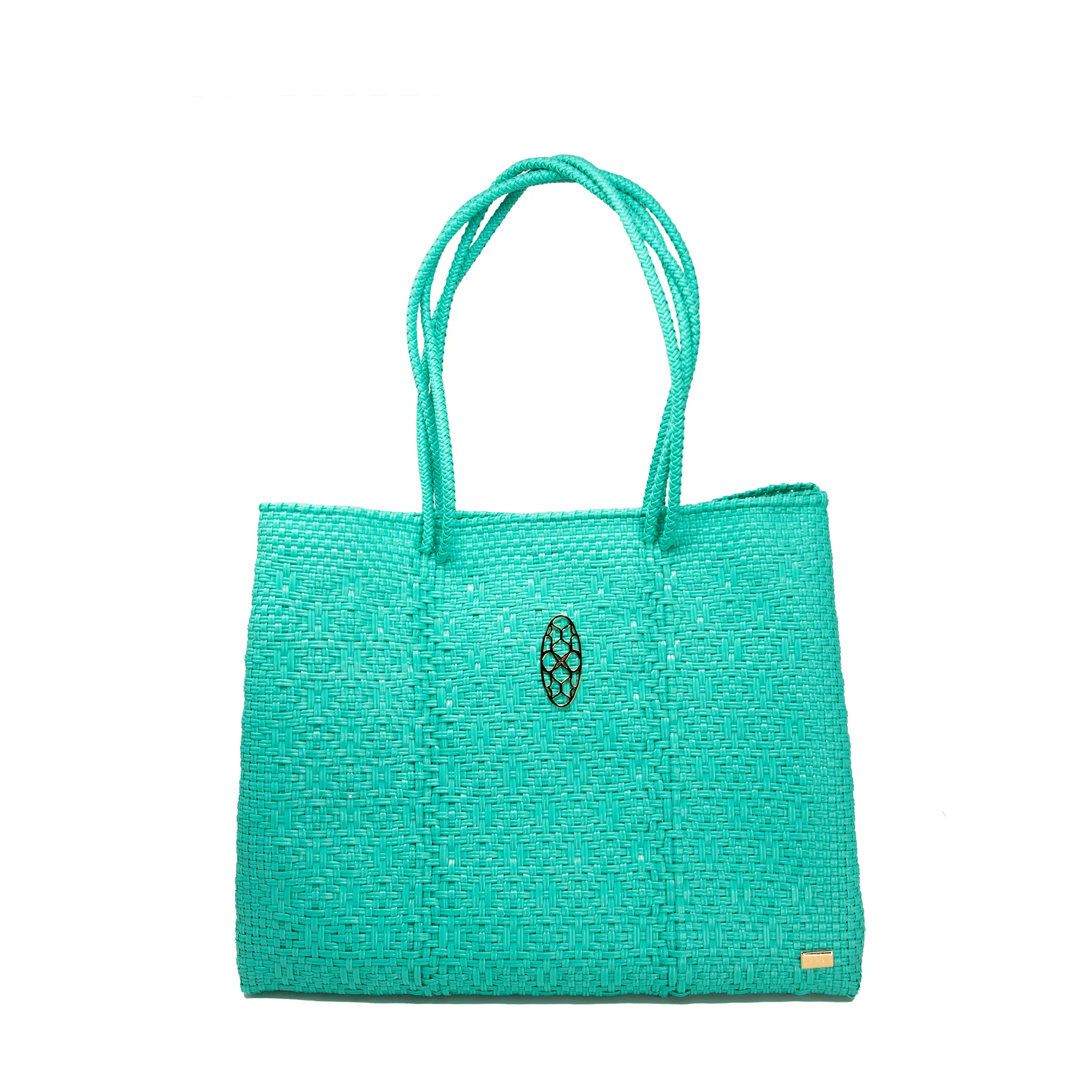 TRAVEL AQUA GREEN TOTE WITH CLUTCH