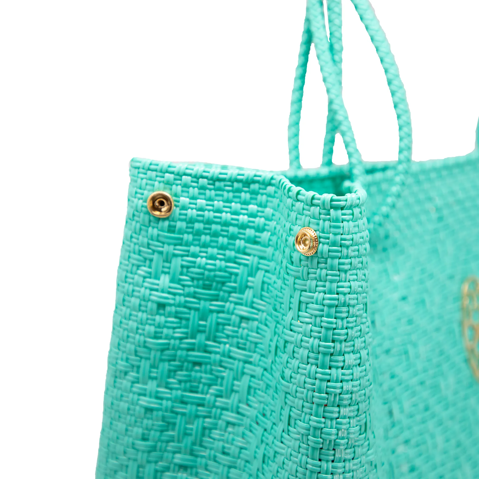 TRAVEL AQUA GREEN TOTE WITH CLUTCH