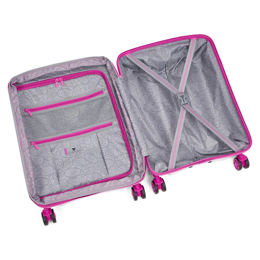 Trolley Cabina Espandibile Rigido RONCATO 55cm 4 Ruote Linea Wave Spot Colore Magenta