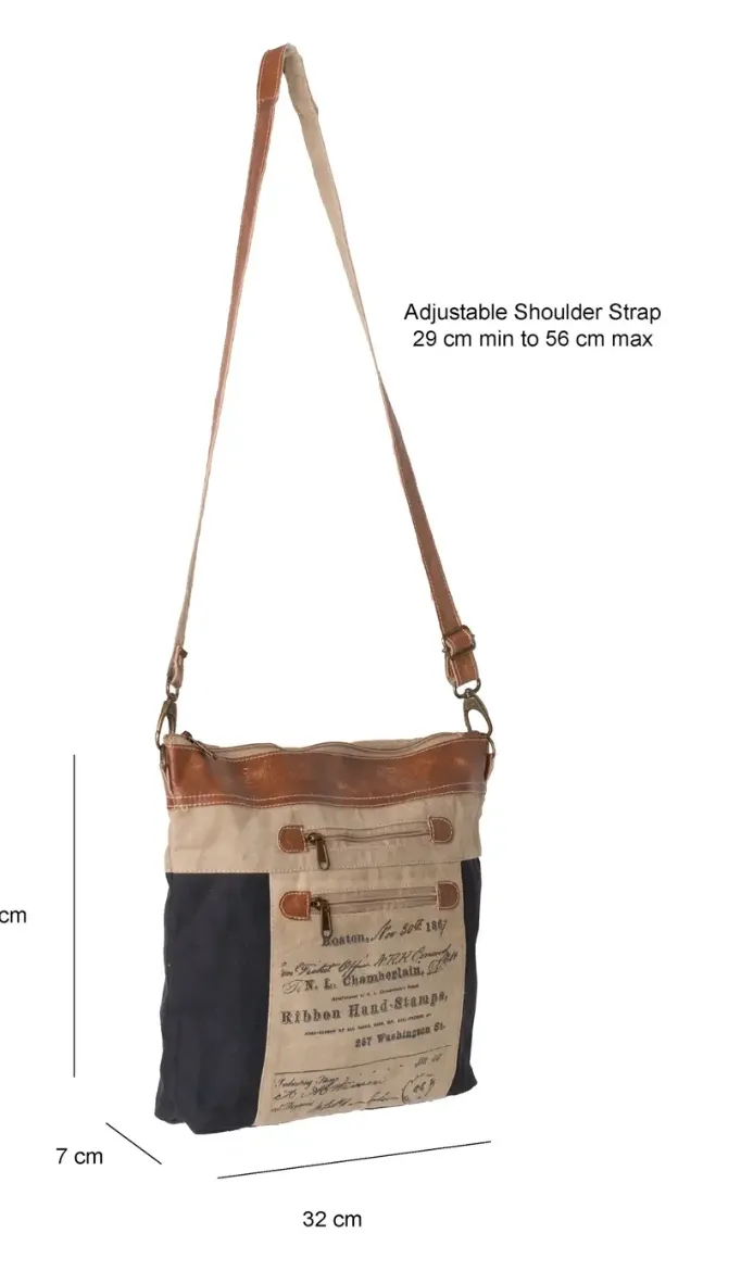 Upcycled Double Zipper Cross Body Bag