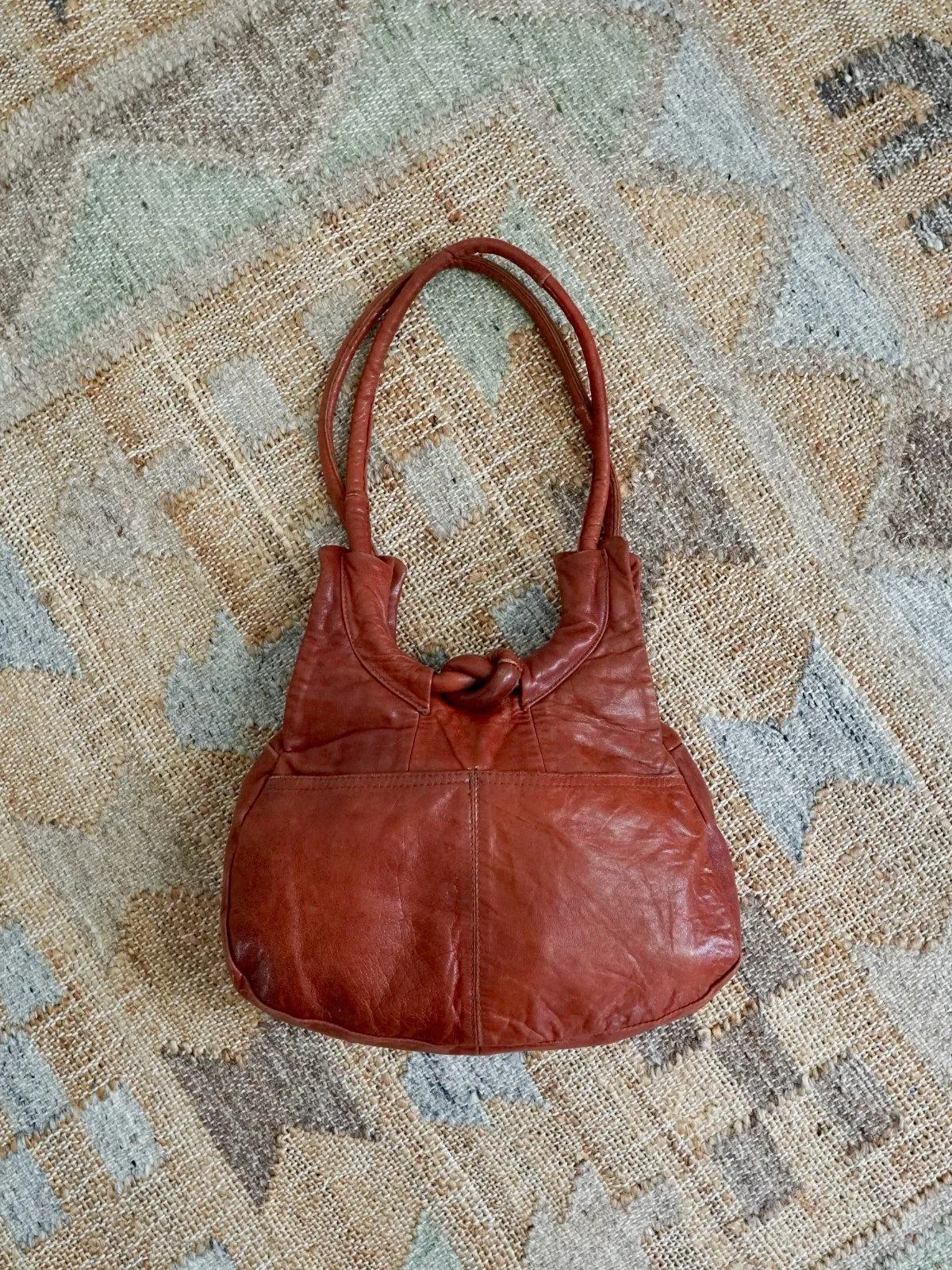 Vintage Cinnamon Hobo Leather Bag