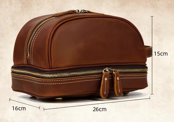 Vintage Leather Toiletry Bag for Men&Women 9566