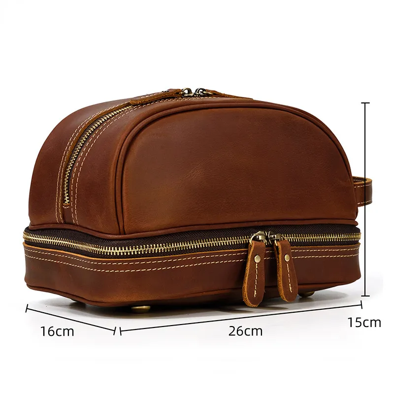 Vintage Leather Toiletry Bag for Men&Women 9566